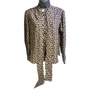 Evan Picone Petites Vintage 1980's Paisley Print Long Sleeve Blouse Bow Size 8